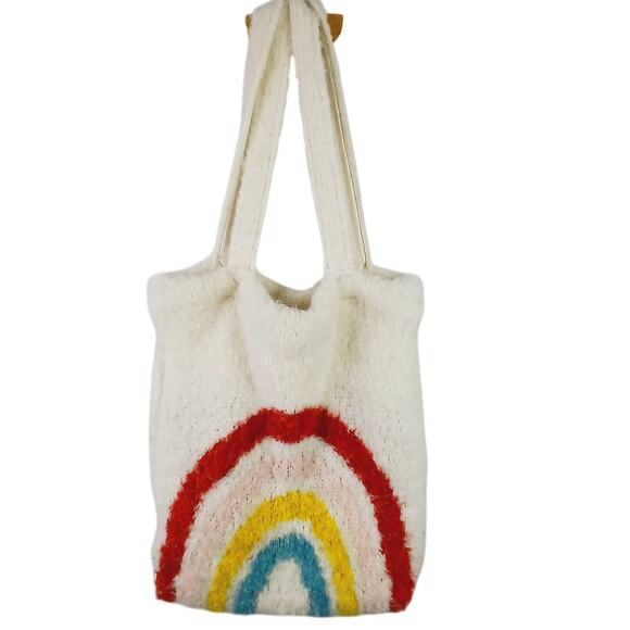 Free People Fun Rainbow Wool Blend Sweater Bag Tote - Picture 2 of 6